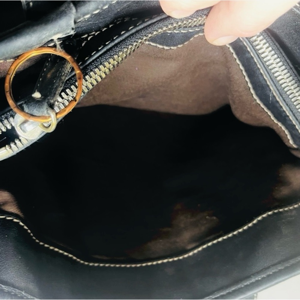 Extremely Rare Authentic Vintage Black Coach Tote Bag with Hand Painted Wolf - Picture 8 of 10